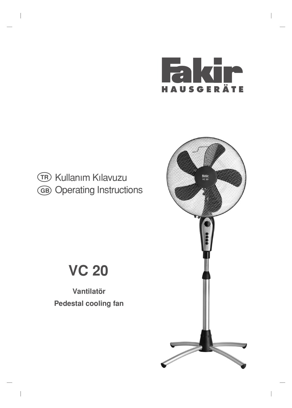 fakir vc 20 operating instructions manual pdf download manualslib