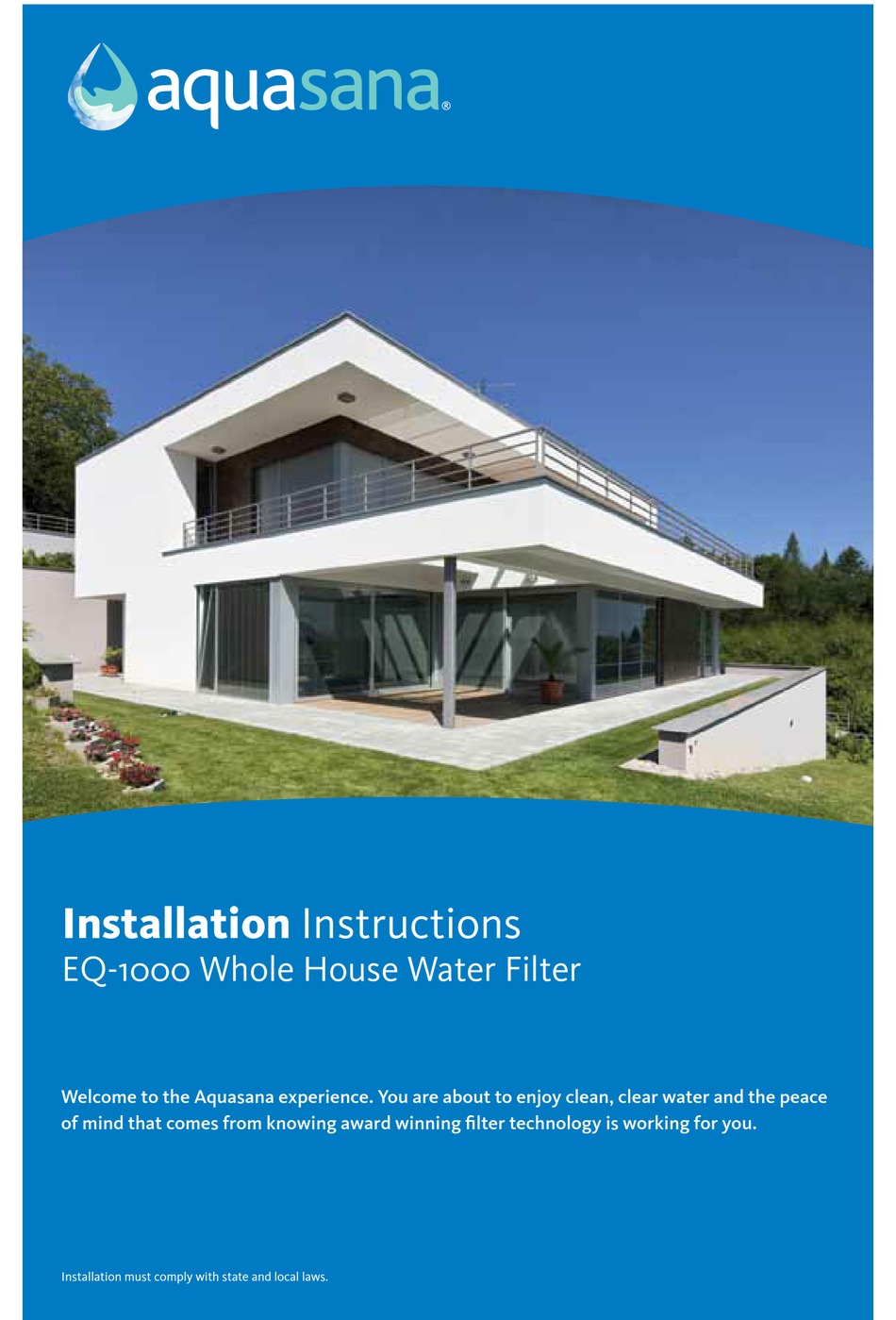AQUASANA EQ10000 INSTALLATION INSTRUCTIONS Pdf Download ManualsLib