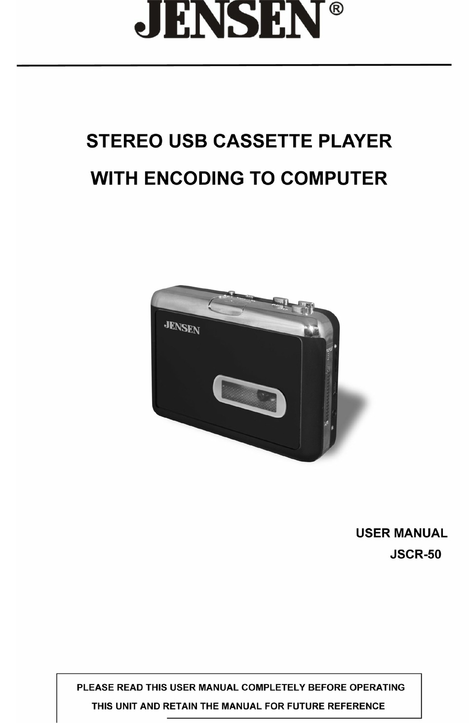 JENSEN JSCR50 USER MANUAL Pdf Download ManualsLib