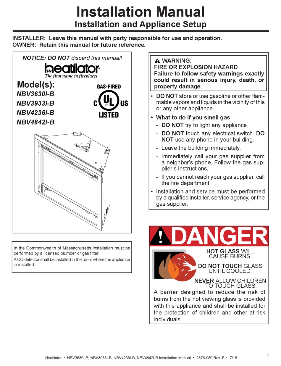 HEATILATOR NBV3630IB INSTALLATION MANUAL Pdf Download ManualsLib