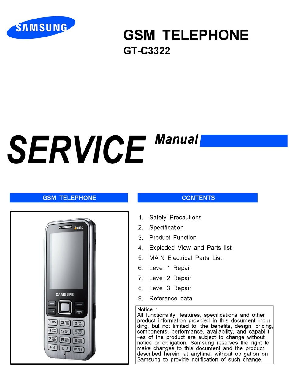 950px x 1252px - SAMSUNG GT-C3322 SERVICE MANUAL Pdf Download | ManualsLib