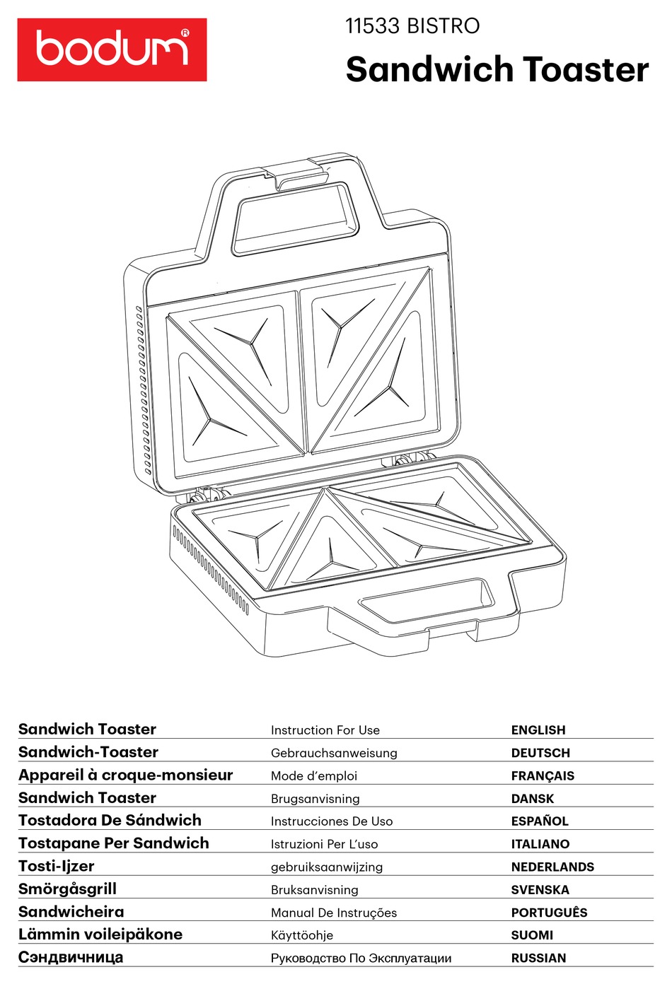 BODUM 11533 BISTRO INSTRUCTIONS FOR USE MANUAL Pdf Download ManualsLib