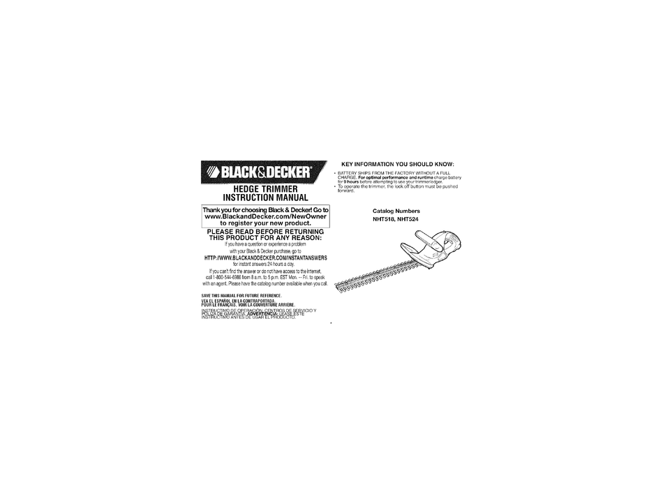 BLACK & DECKER NST1118 QUICK START MANUAL Pdf Download