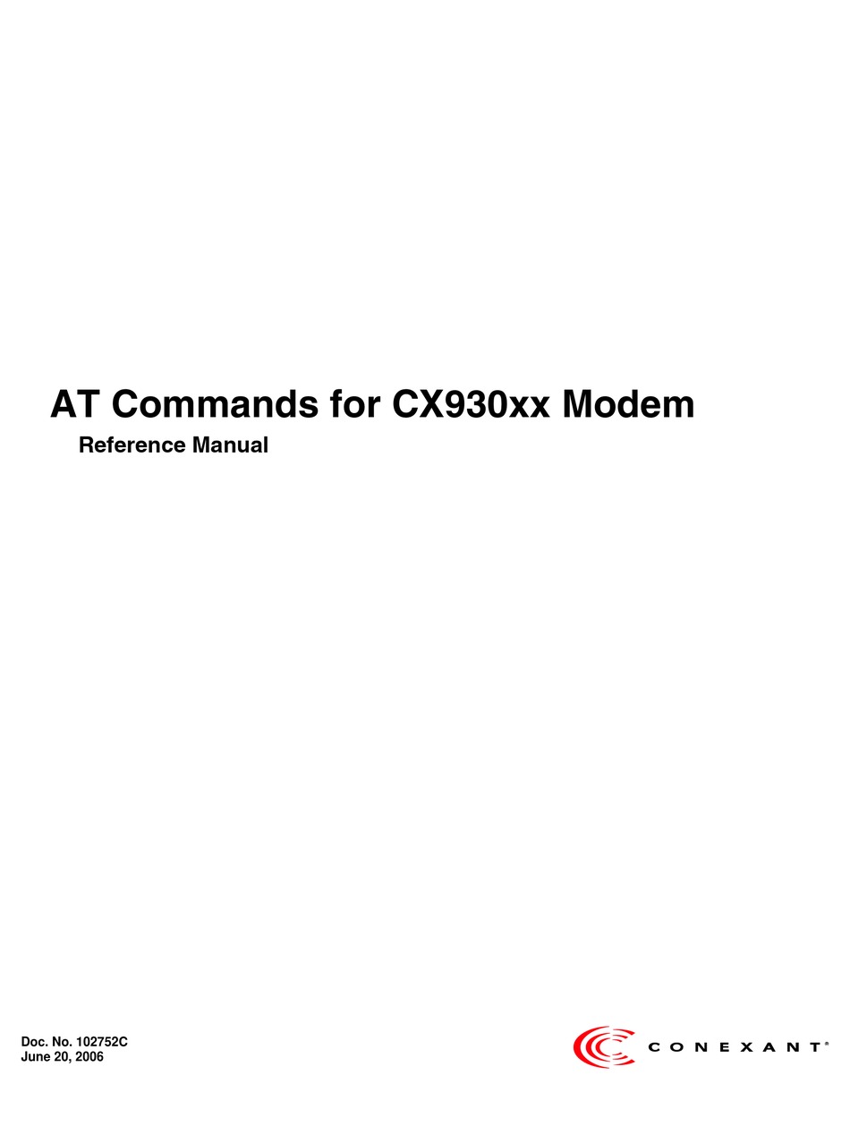 CONEXANT CX93010 REFERENCE MANUAL Pdf Download | ManualsLib