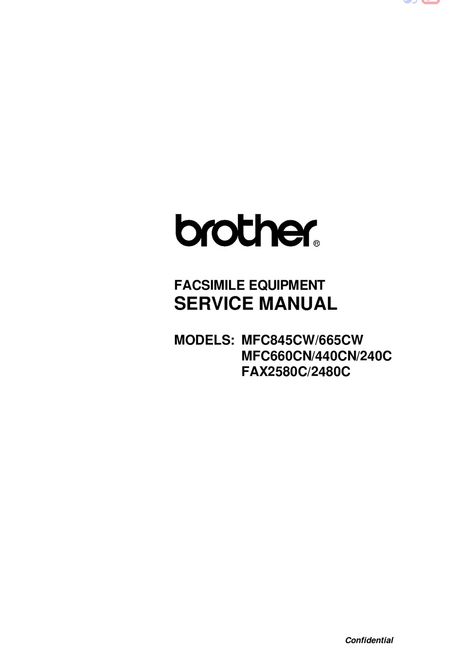 BROTHER MFC845CW SERVICE MANUAL Pdf Download | ManualsLib
