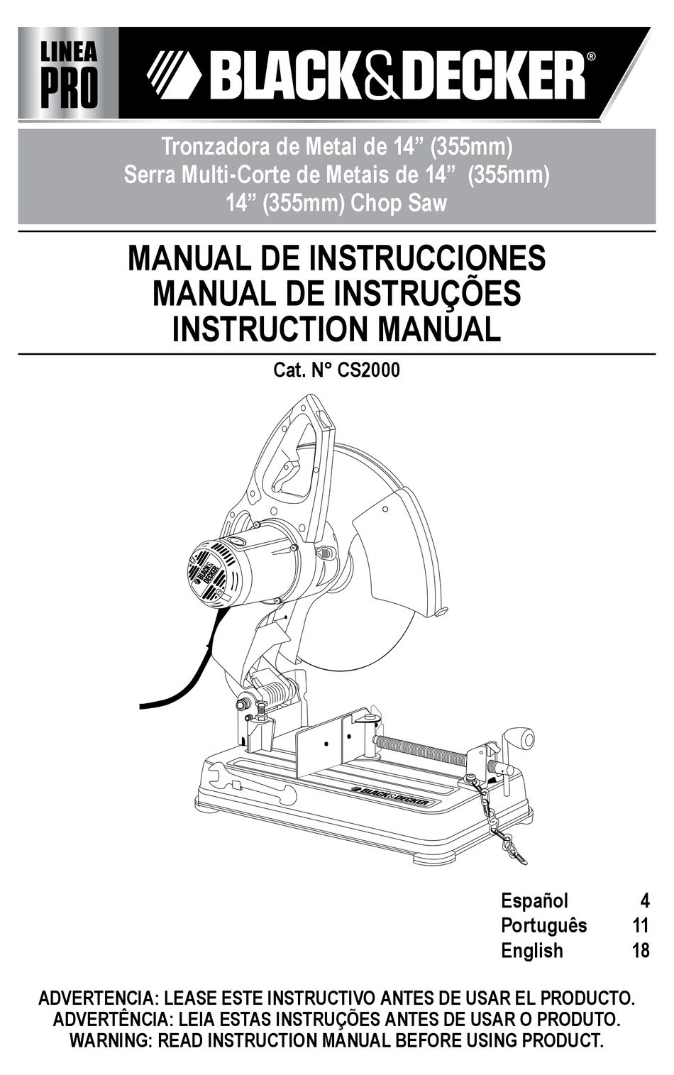 BLACK & DECKER CS2040 ORIGINAL INSTRUCTIONS MANUAL Pdf Download