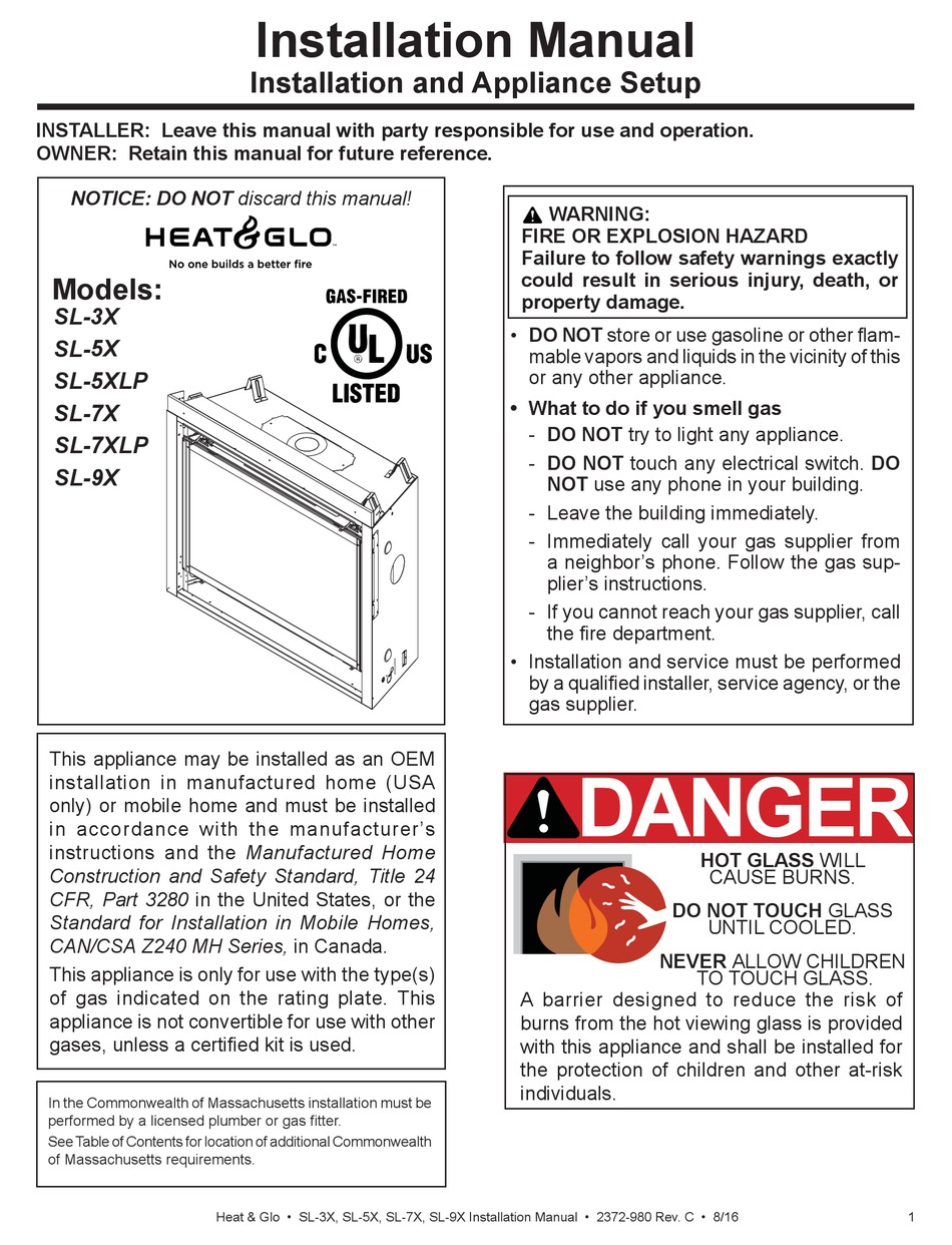 HEAT GLO SL3X INSTALLATION MANUAL Pdf Download ManualsLib