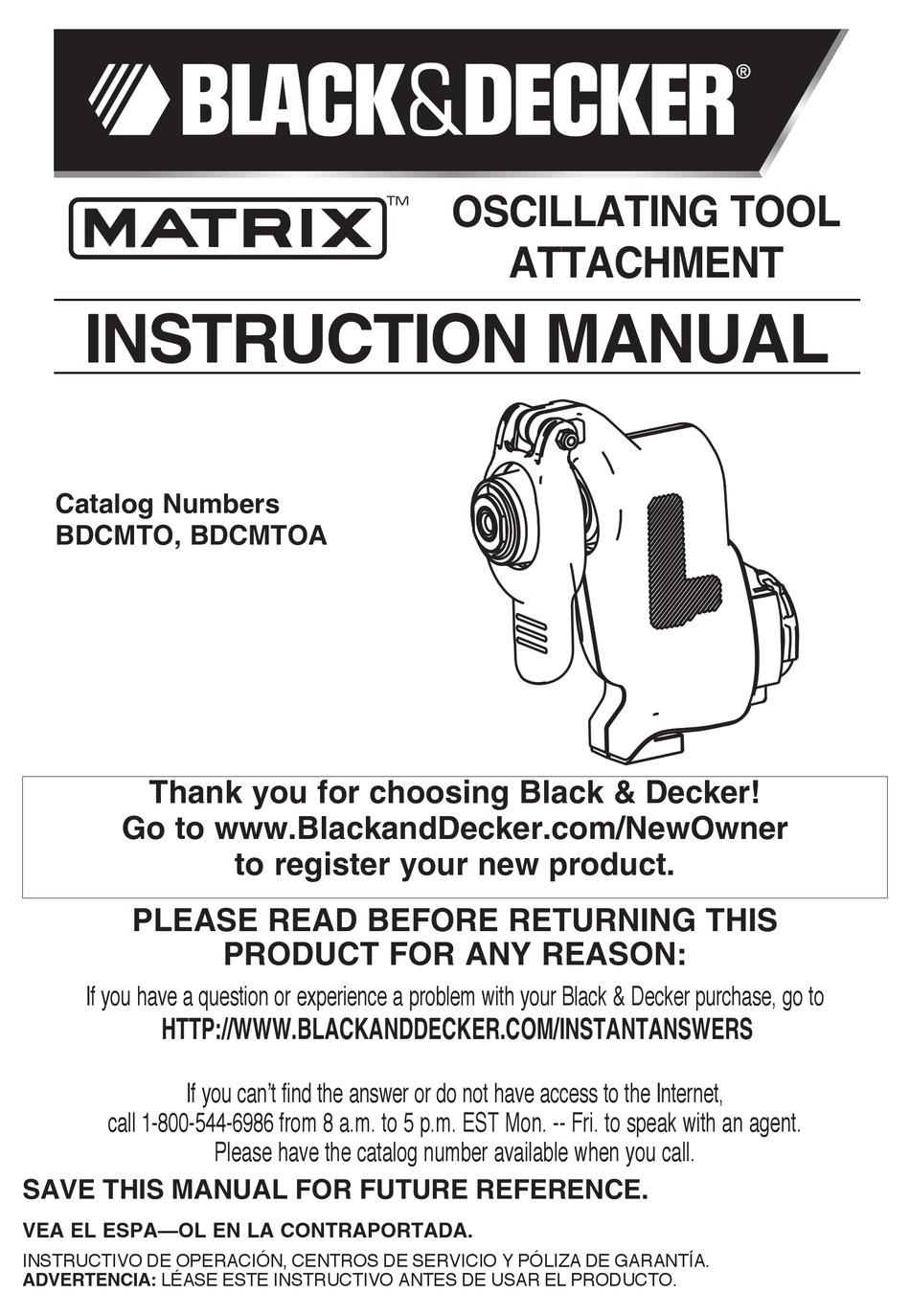 BLACK & DECKER BDCMTO INSTRUCTION MANUAL Pdf Download | ManualsLib