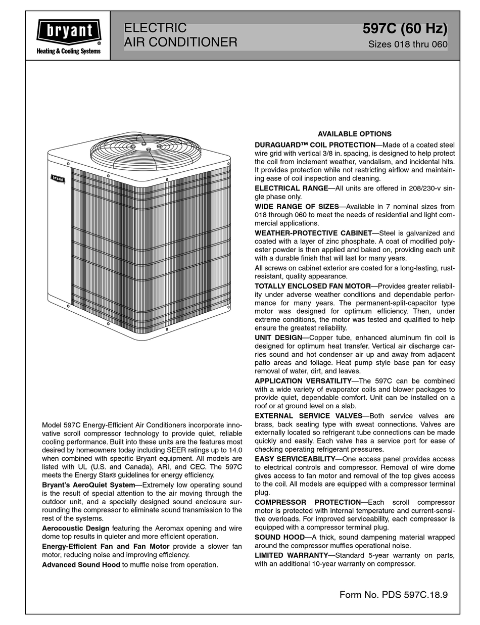 Bryant Model Nomenclature Chart