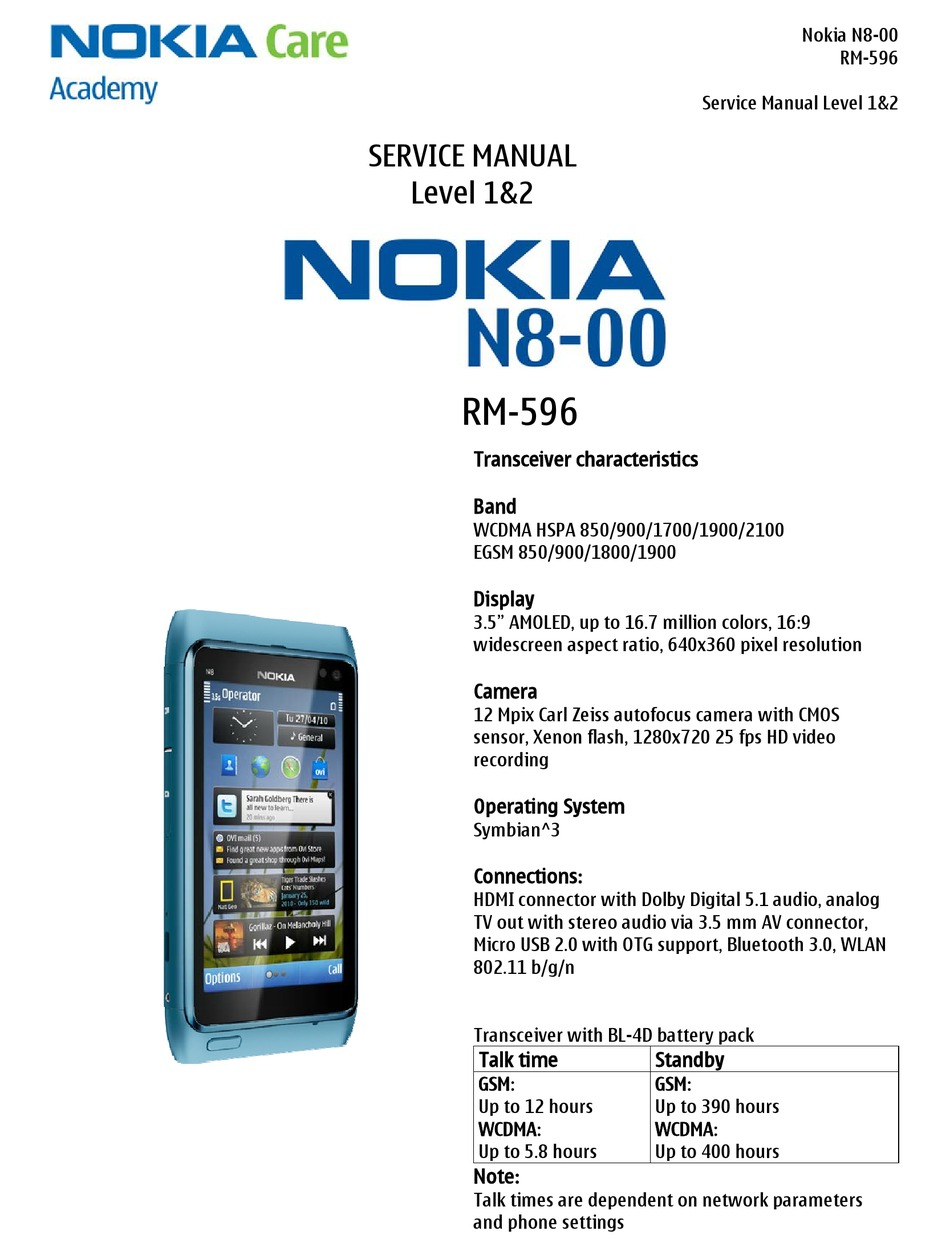 Nokia Rm 596 Service Manual Pdf Download Manualslib