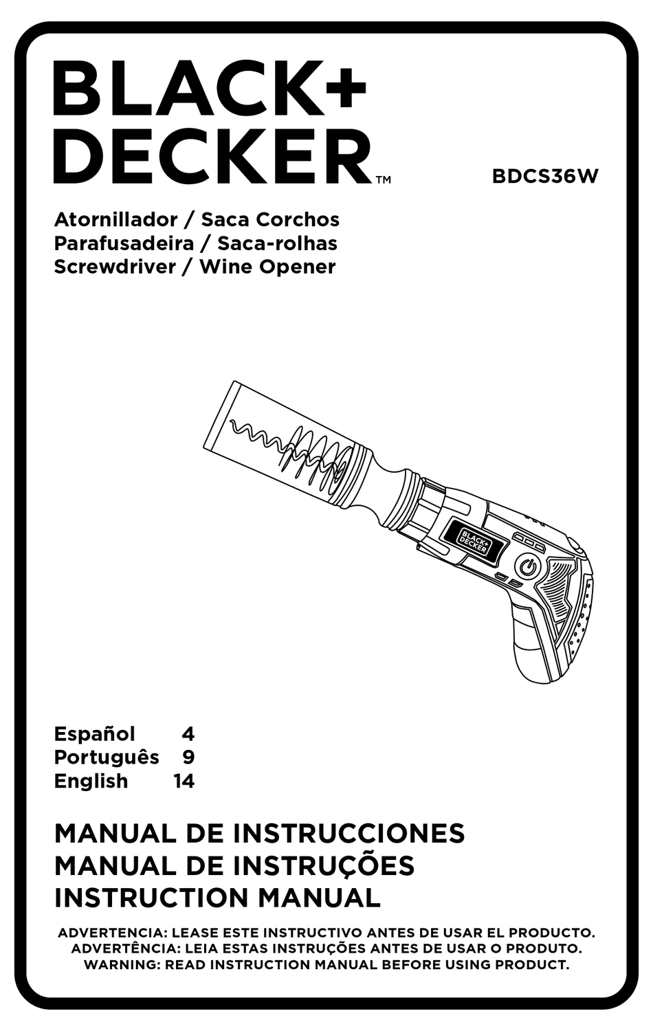 BLACK+DECKER BDCS50C-8LW, BDCS50C Instruction manual