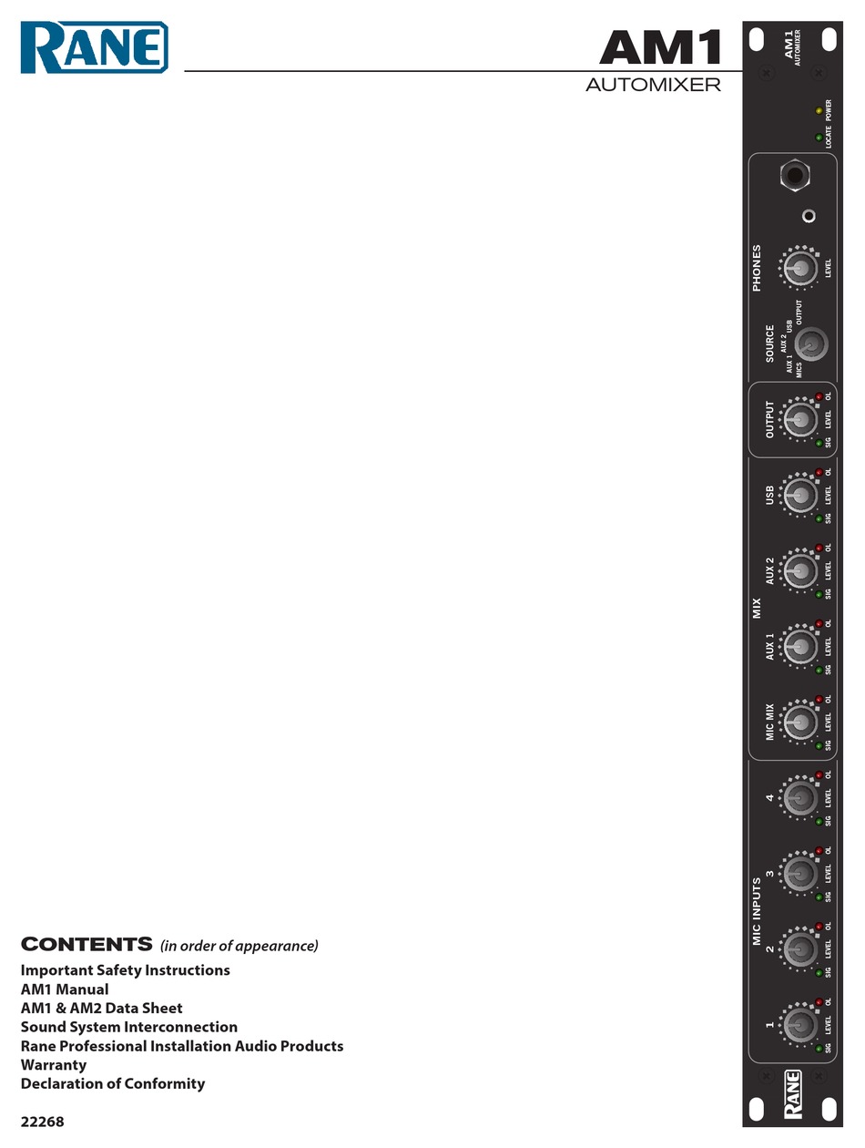 Rane - AM2 - Automixer