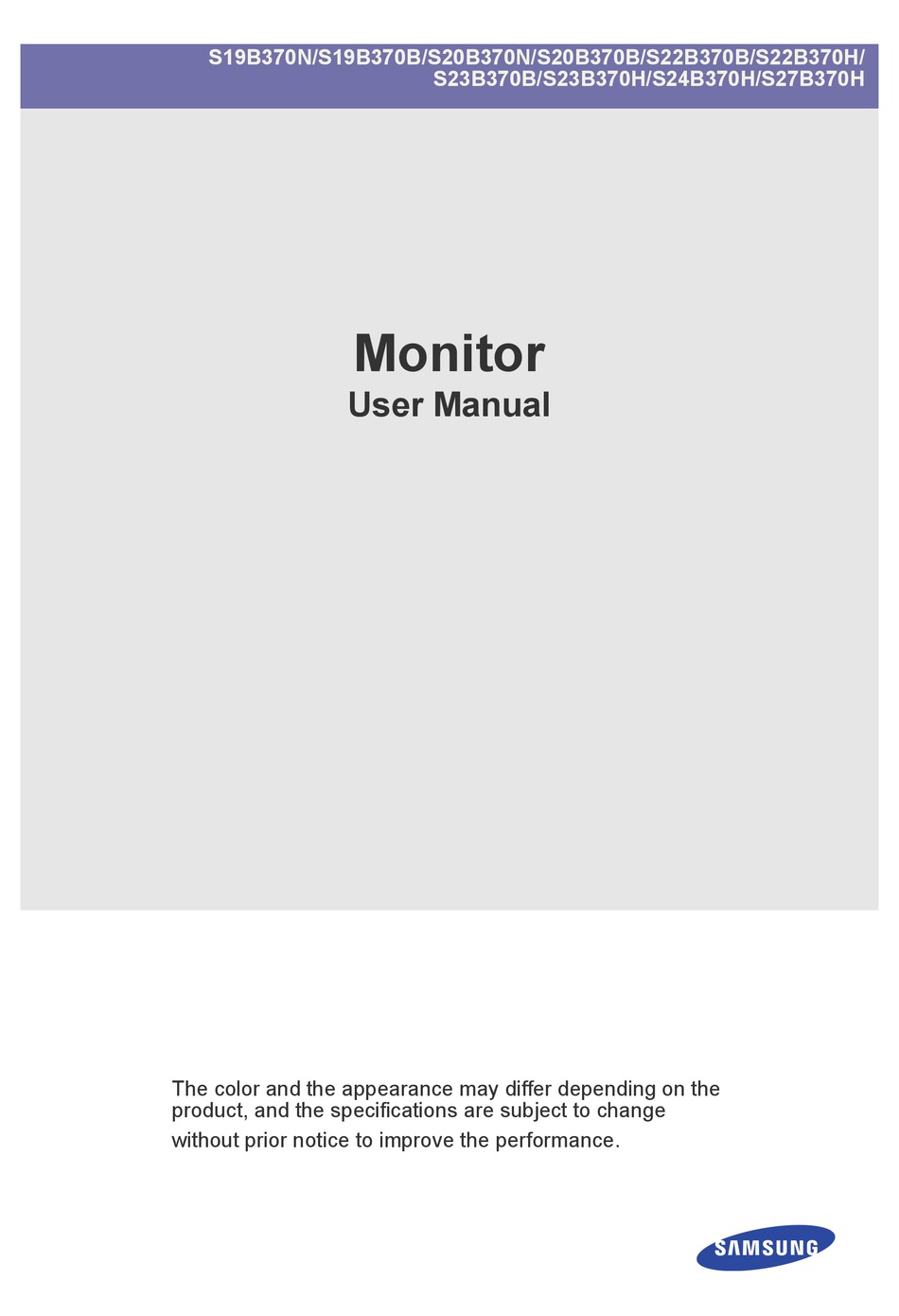 SAMSUNG S19B370N USER MANUAL Pdf Download | ManualsLib