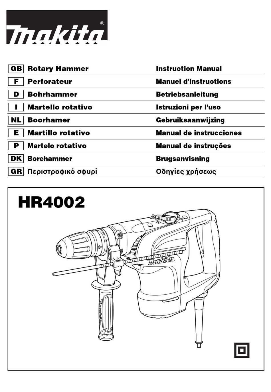 MAKITA HR4002 INSTRUCTION MANUAL Pdf Download ManualsLib