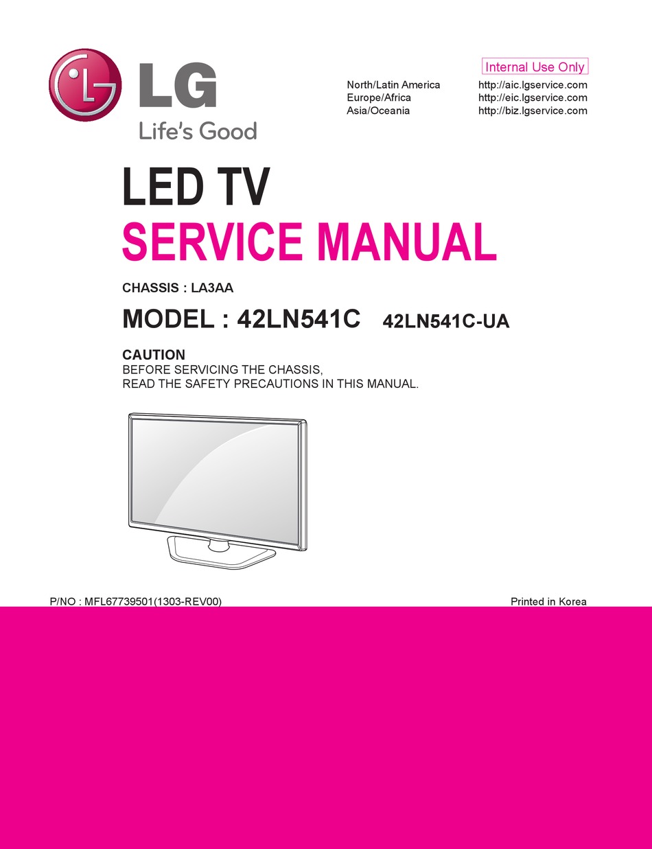 Lg 42ln541c Service Manual Pdf Download Manualslib