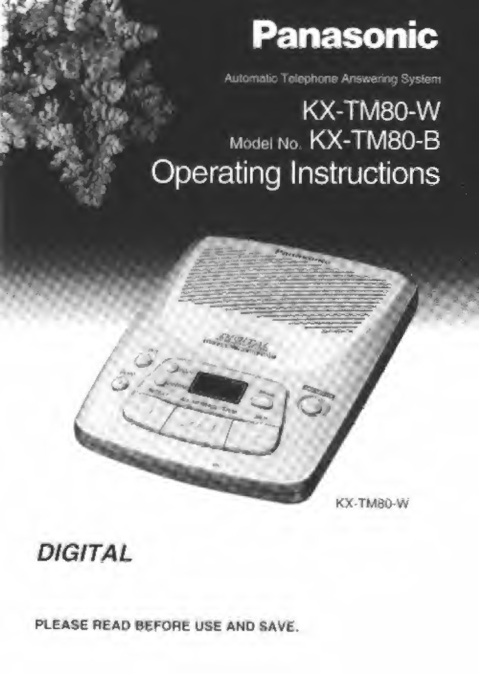 PANASONIC KXTM80W OPERATING INSTRUCTIONS MANUAL Pdf Download ManualsLib
