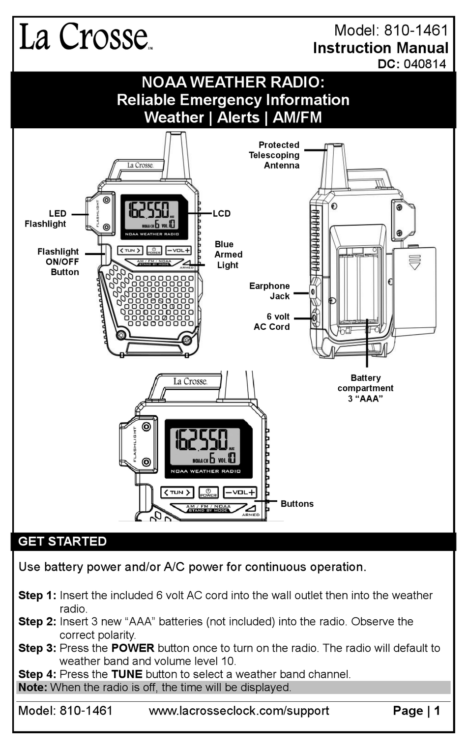 LA CROSSE 8101461 INSTRUCTION MANUAL Pdf Download ManualsLib