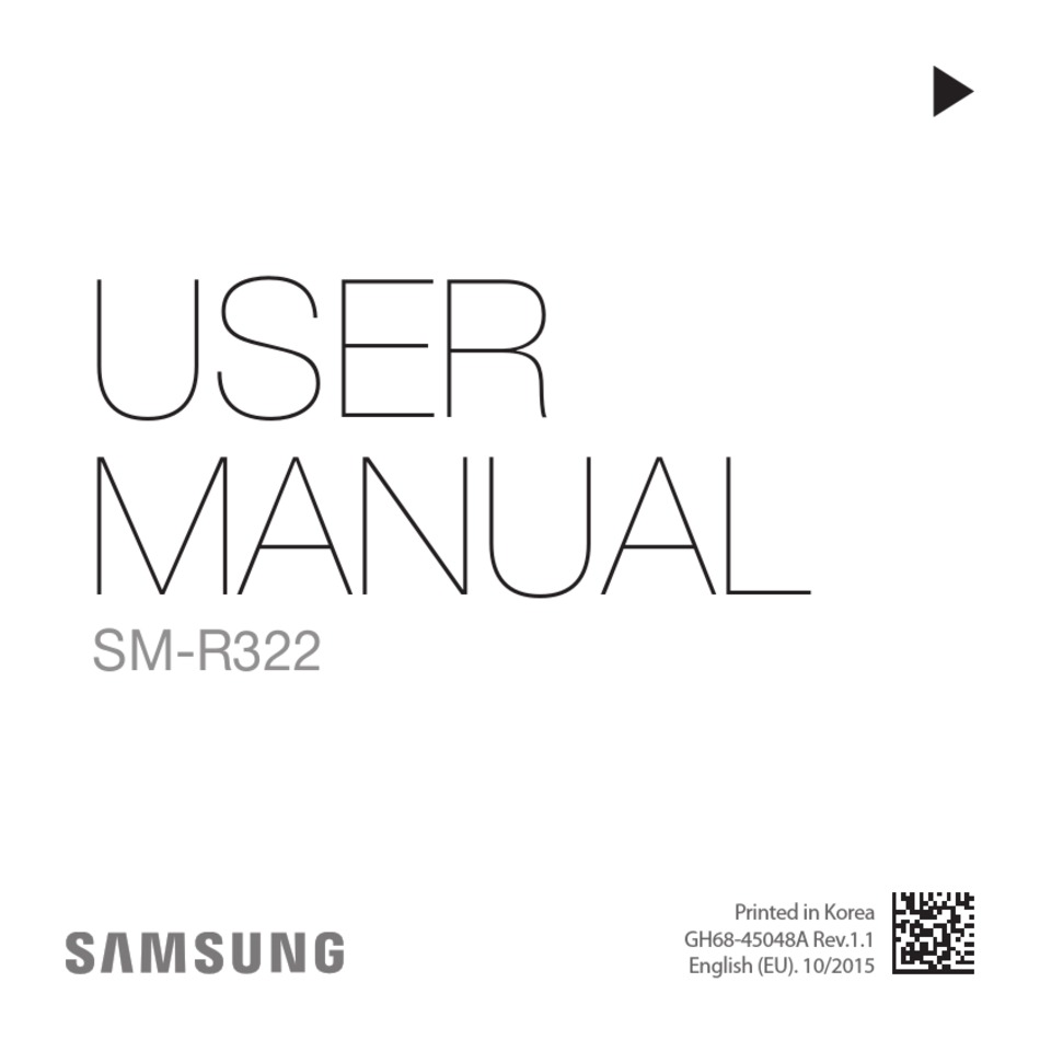 SAMSUNG SM-R322 USER MANUAL Pdf Download | ManualsLib