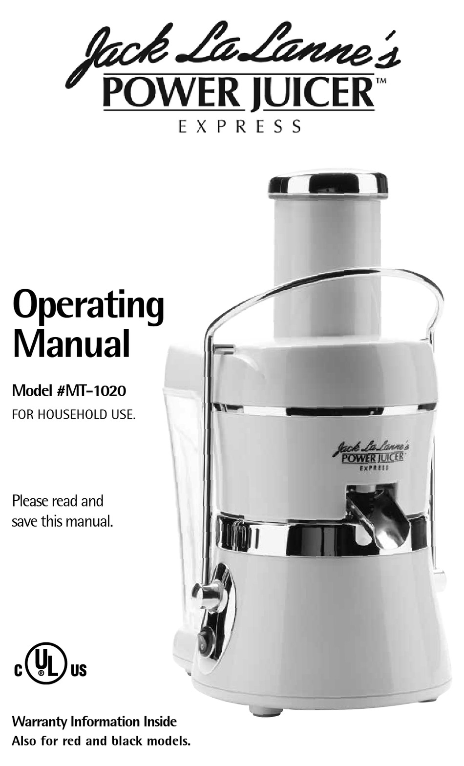 New in Open Box Jack LaLanne Power Juicer Ultimate Chrome Manual CD