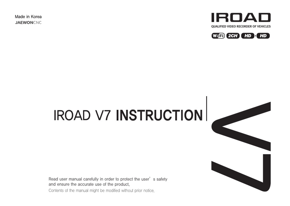 IROAD V7 INSTRUCTION MANUAL Pdf Download ManualsLib