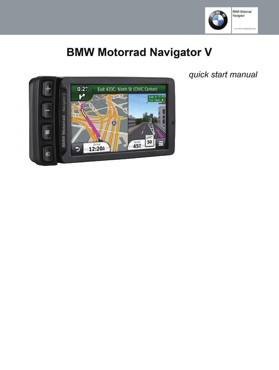 BMW MOTORRAD NAVIGATOR V QUICK START MANUAL Pdf Download | ManualsLib