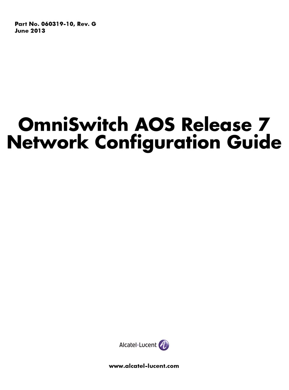OMNISWITCH OS6900 NETWORK CONFIGURATION MANUAL Pdf Download ManualsLib