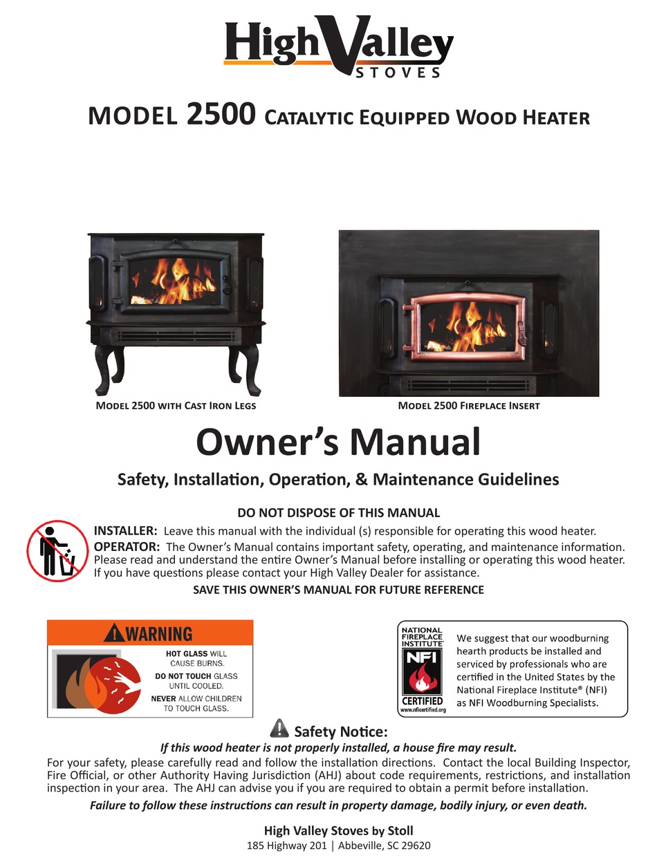 HIGH VALLEY 2500 OWNER'S MANUAL Pdf Download | ManualsLib