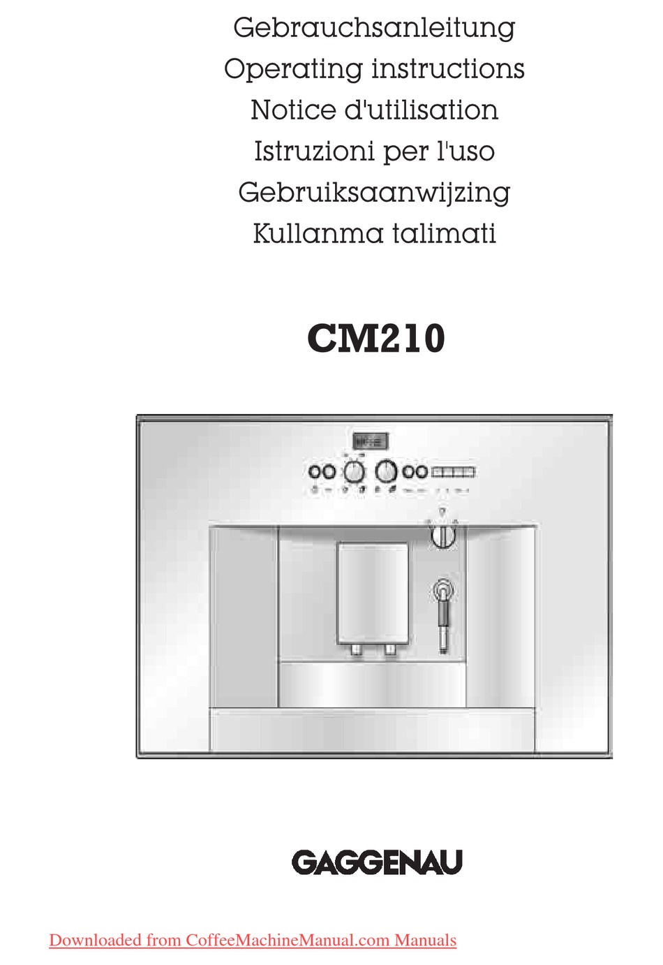 GAGGENAU CM210 OPERATING INSTRUCTIONS MANUAL Pdf Download ManualsLib
