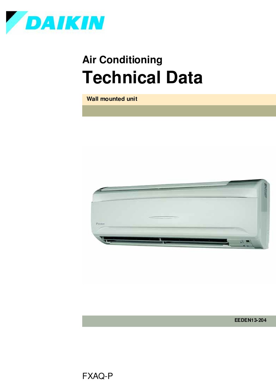 DAIKIN FXAQP TECHNICAL DATA MANUAL Pdf Download ManualsLib