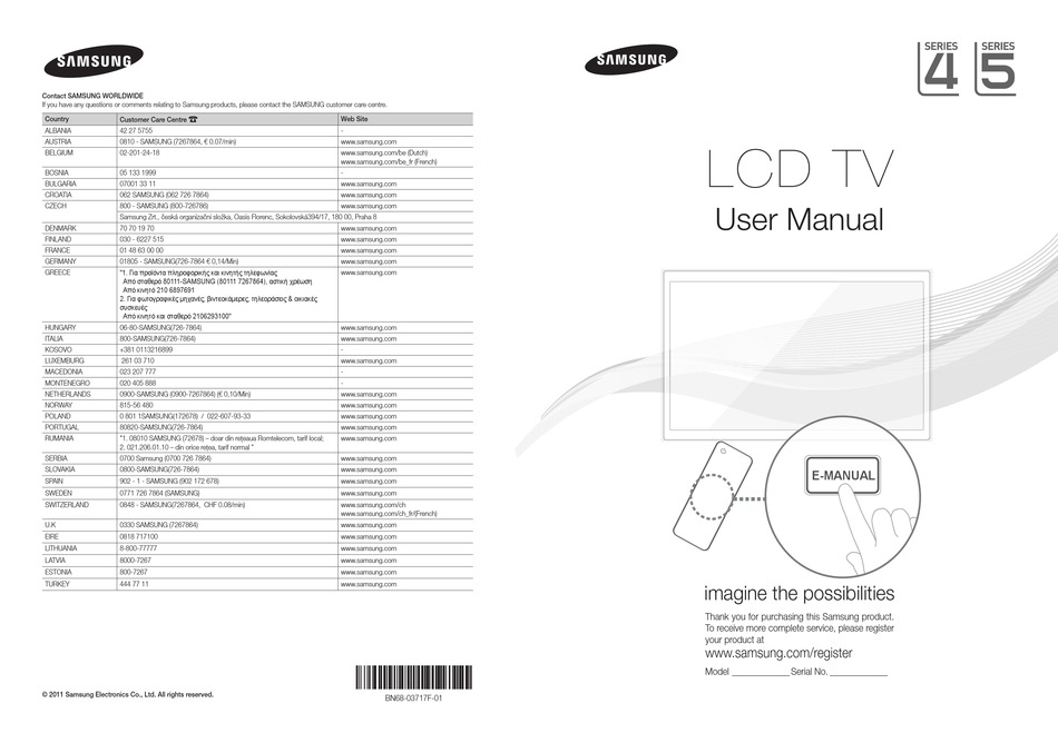 SAMSUNG LE32D400E1W USER MANUAL Pdf Download | ManualsLib