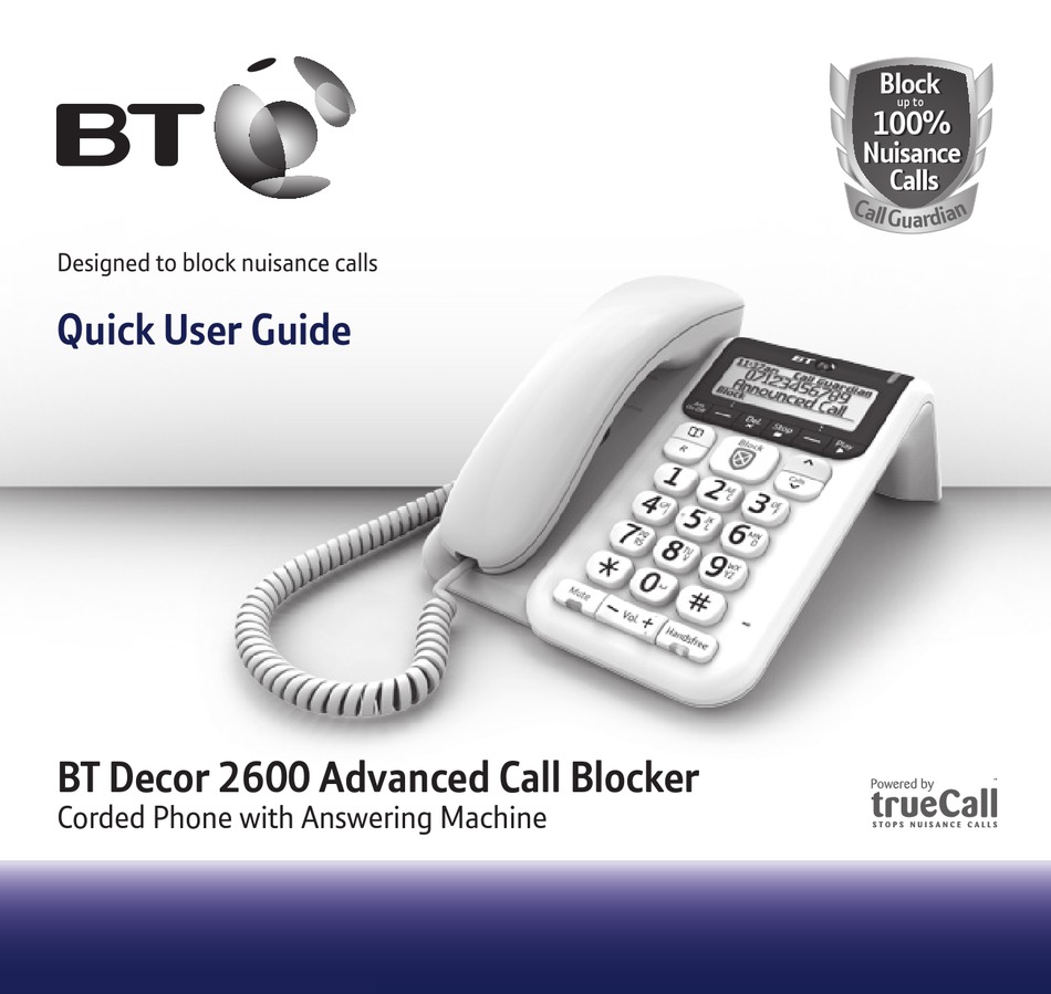 Bt Decor 2600 Quick User Manual Pdf Download Manualslib