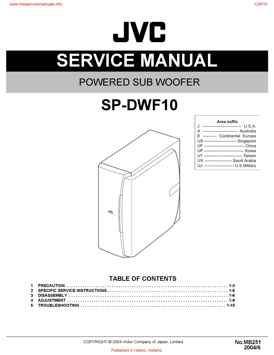 jvc subwoofer sp dwf10