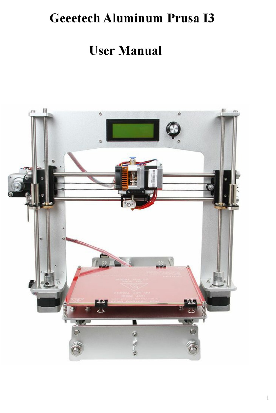 GEEETECH ALUMINUM PRUSA I3 USER MANUAL Pdf Download ManualsLib