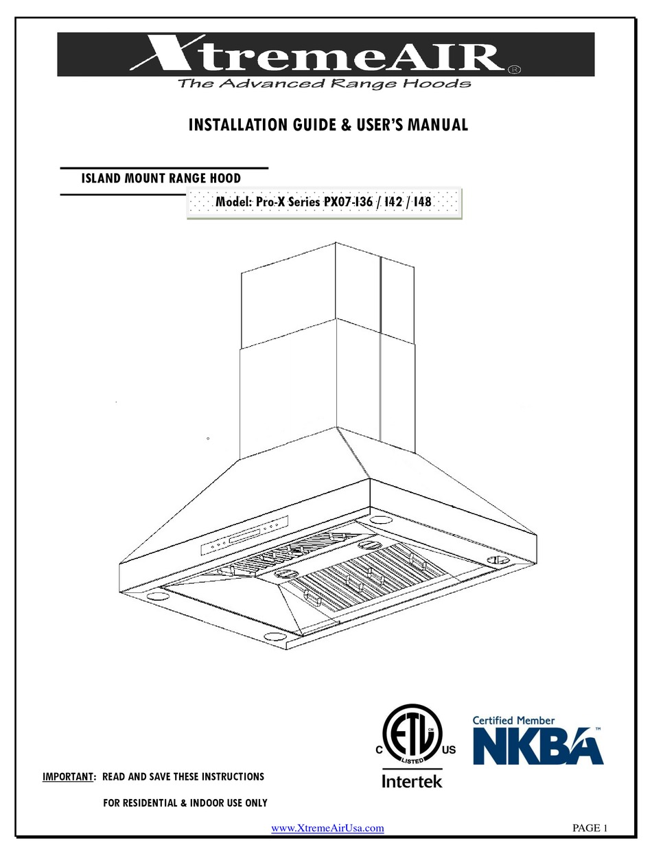 XTREMEAIR PX07I36 INSTALLATION MANUAL & USER MANUAL Pdf Download