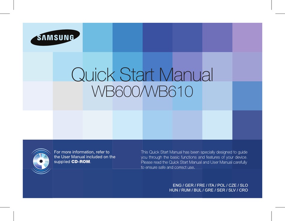 SAMSUNG WB QUICK START MANUAL Pdf Download ManualsLib