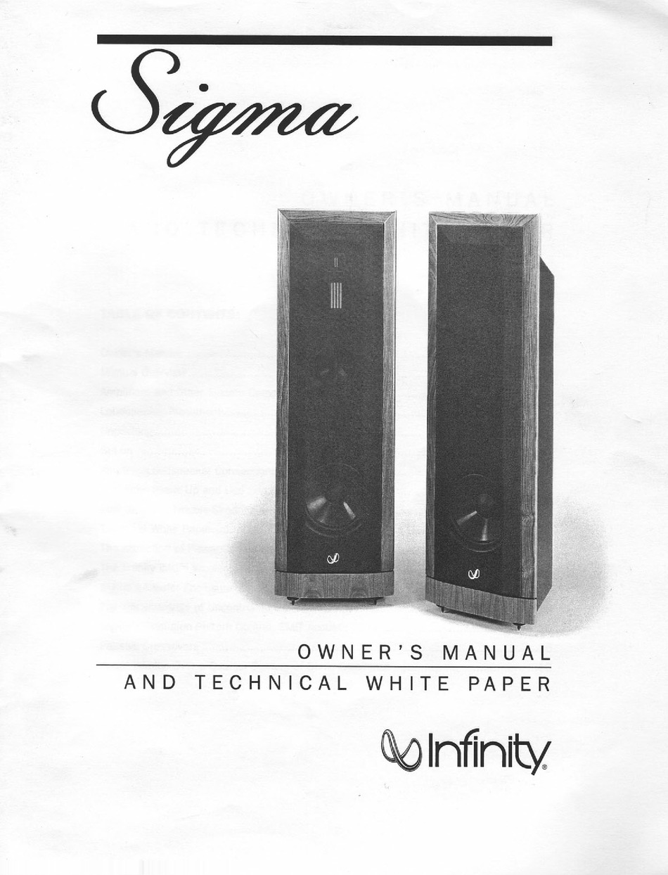 Infinity Sat 750 Owner's Manual