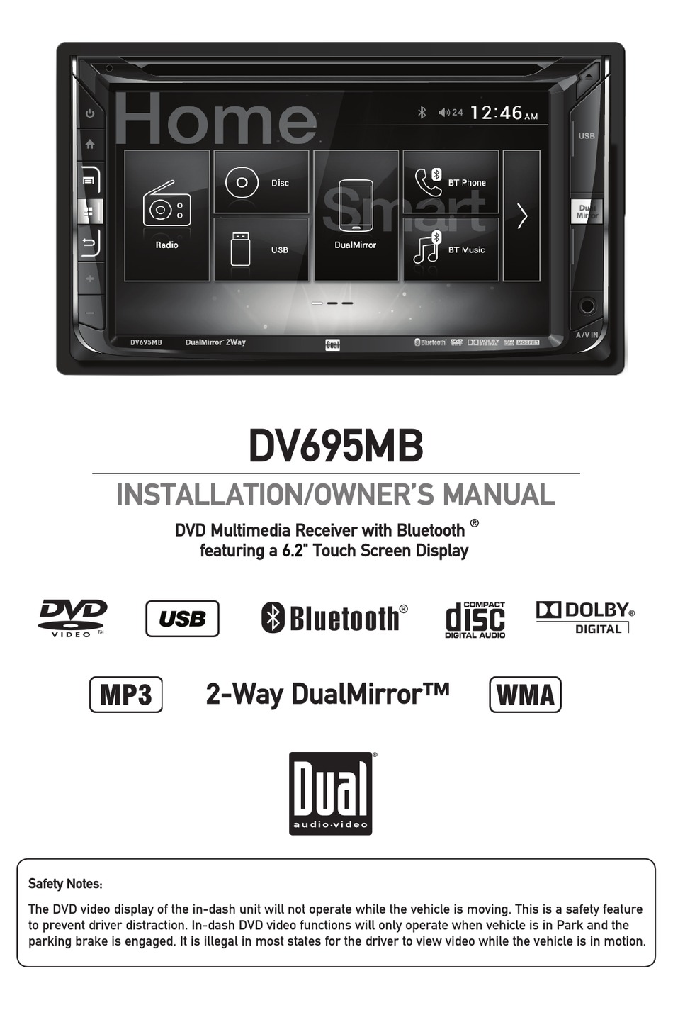 DUAL DV695MB INSTALLATION & OWNER'S MANUAL Pdf Download | ManualsLib