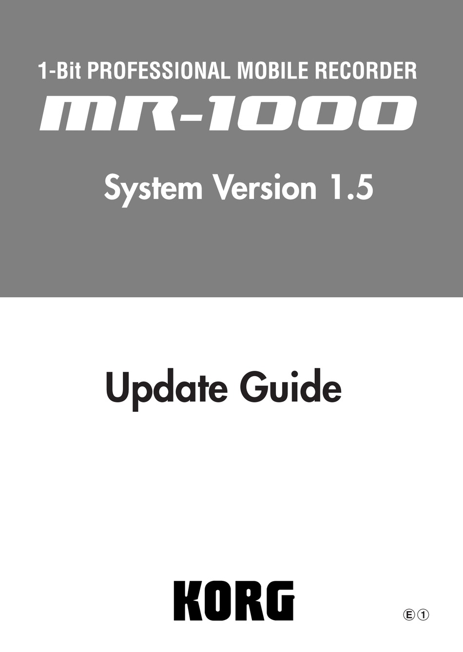 KORG MR-1000 UPDATE MANUAL Pdf Download | ManualsLib