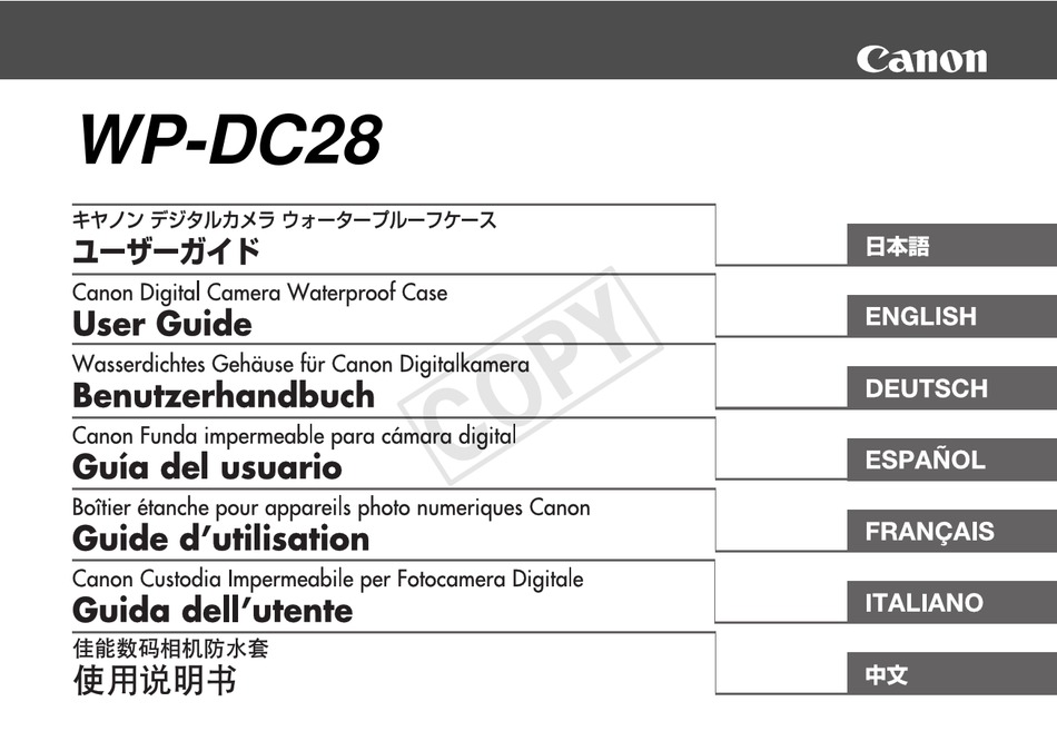 CANON WPDC28 USER MANUAL Pdf Download ManualsLib