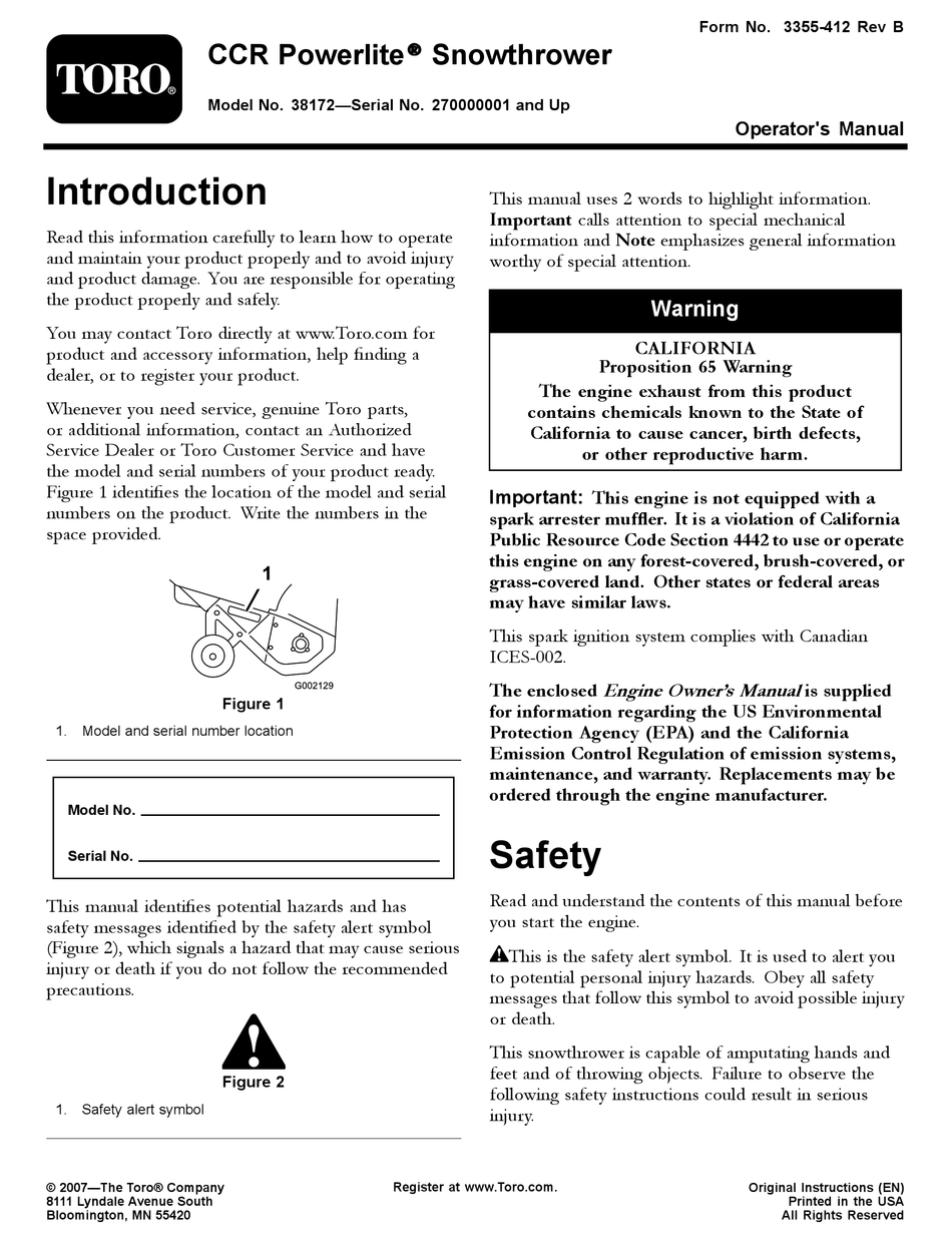 TORO 38172 OPERATOR'S MANUAL Pdf Download | ManualsLib