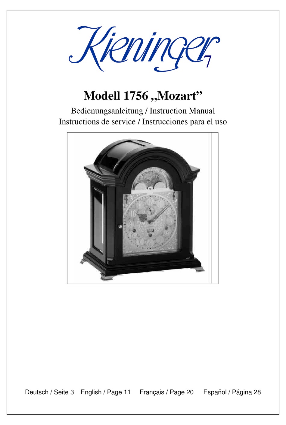 KIENINGER 1756BGGB03 INSTRUCTION MANUAL Pdf Download ManualsLib