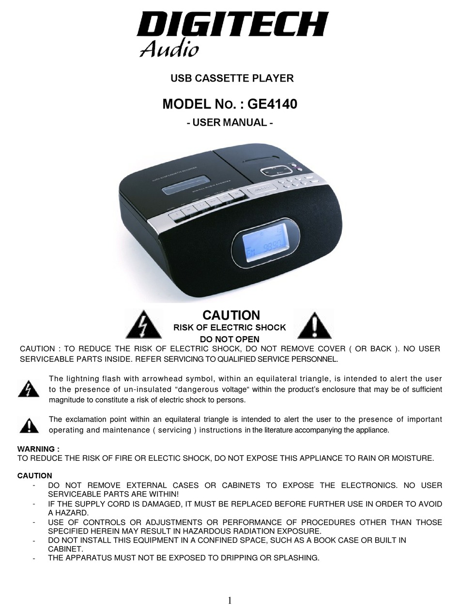 DIGITECH GE4140 USER MANUAL Pdf Download ManualsLib
