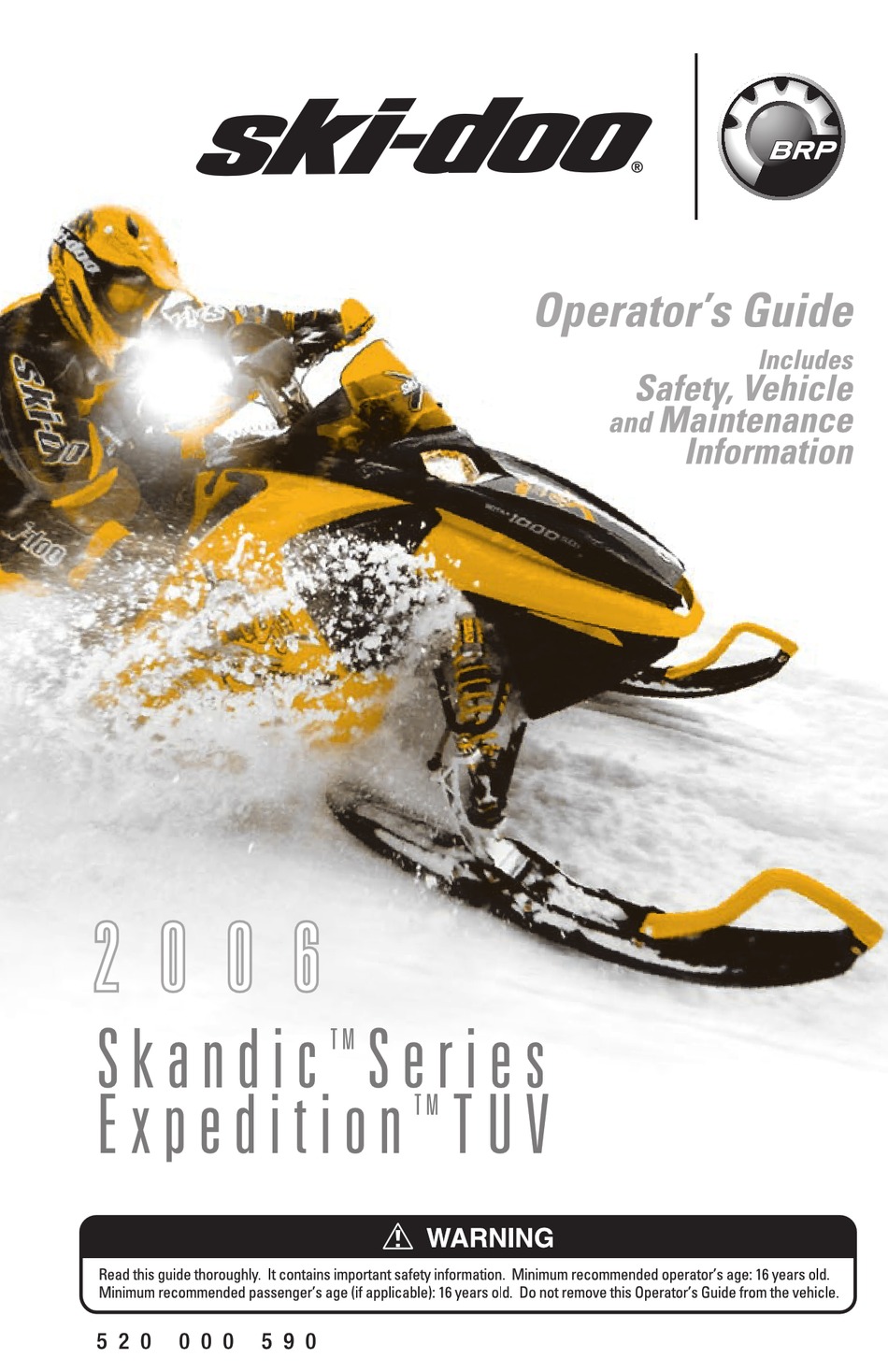 SKIDOO SKANDIC SERIES OPERATOR'S MANUAL Pdf Download ManualsLib