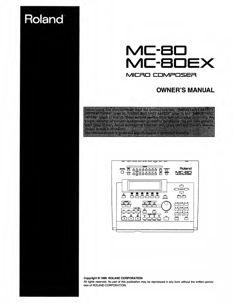 ROLAND MC-80EX OWNER'S MANUAL Pdf Download | ManualsLib