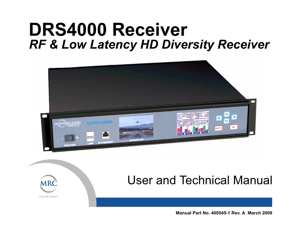 MRC DRS4000 USER AND TECHNICAL MANUAL Pdf Download ManualsLib
