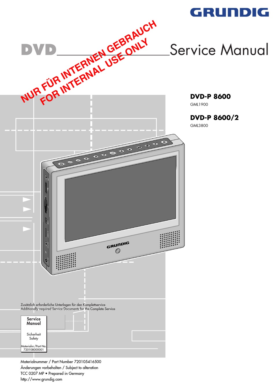 GRUNDIG DVD P 8600 SERVICE MANUAL Pdf Download ManualsLib