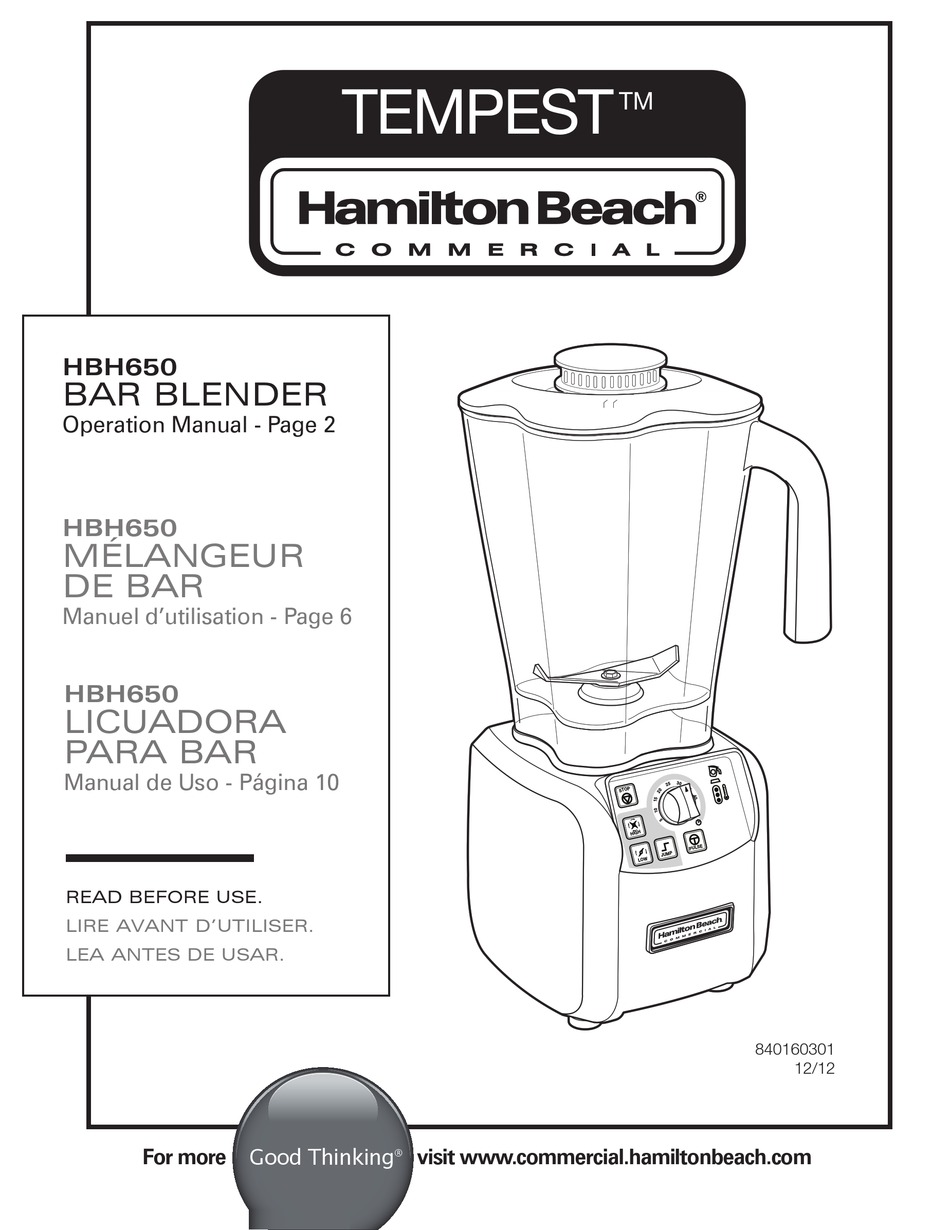 HAMILTON BEACH HBH650 OPERATION MANUAL Pdf Download | ManualsLib