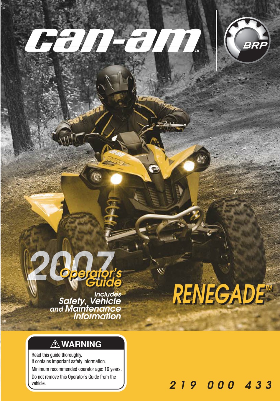 Can-Am 2008 Renegade 800 X Service Manual 