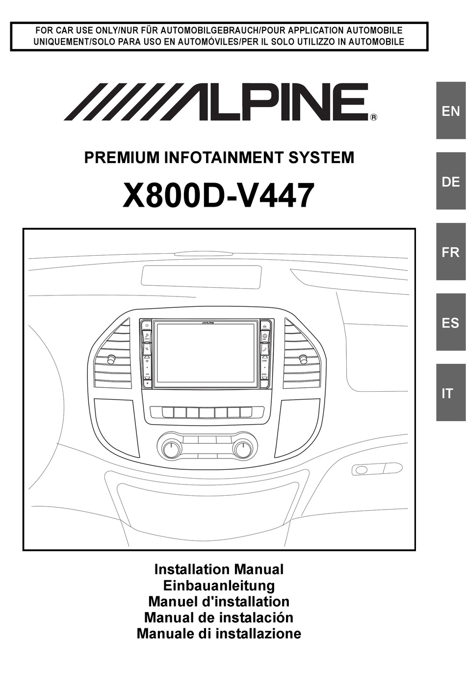 ALPINE X800DV447 INSTALLATION MANUAL Pdf Download ManualsLib