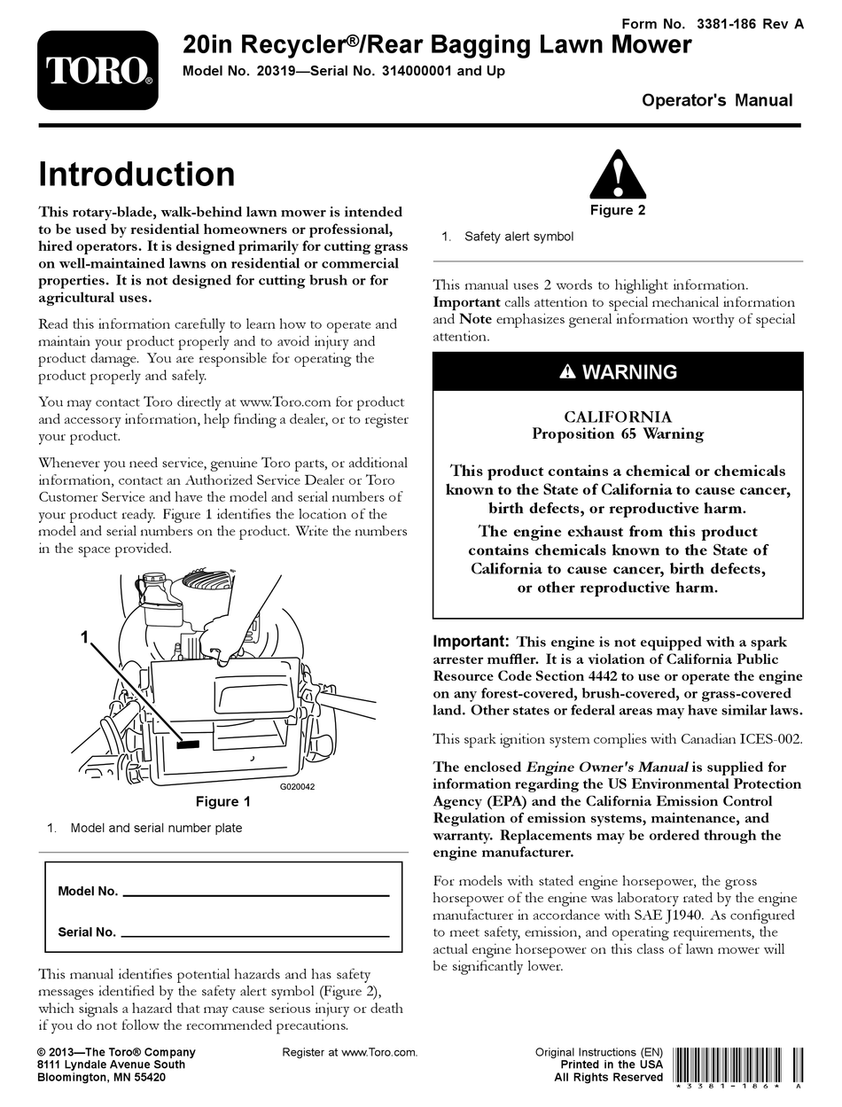 Toro Tmc 212 Manual Start